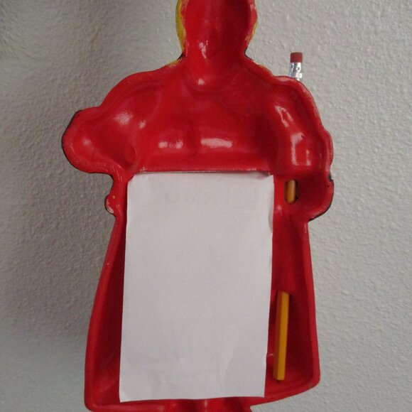 FINAL SALE! VTG Ceramic? Heavy Black Americana Memo/Note Pad & Pencil Holder. - Picture 3 of 10